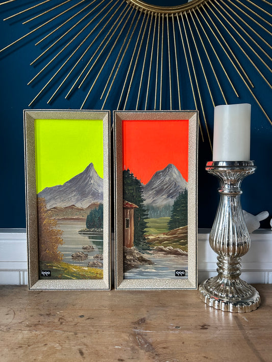 #35AB two mountains fluo yellow and orange je 43 x 19,5cm L