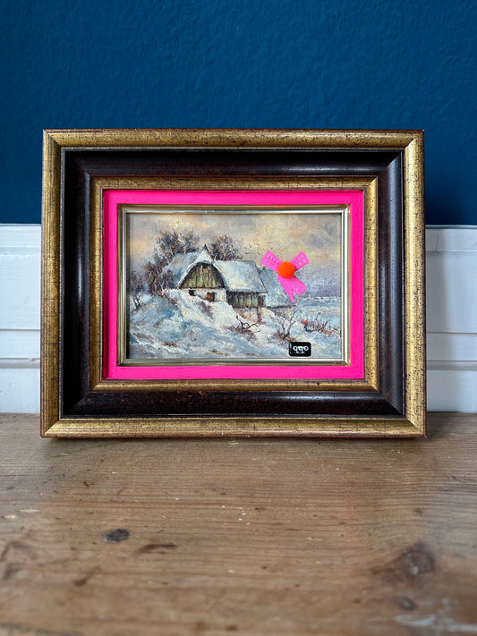 #40 a light in the snow fluo pink 18,5 x 23cm S
