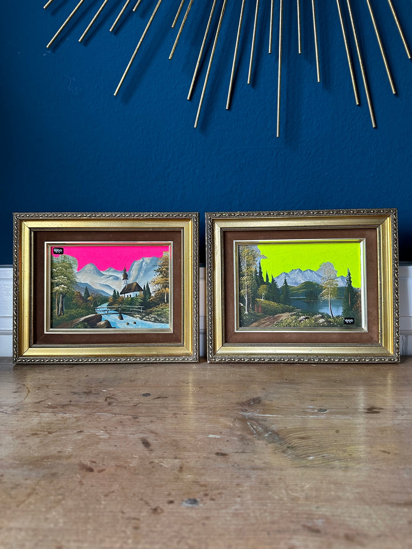 #30A Ramsau church fluo pink, #30B not Ramsau church fluo yellow je 25,5 x 20,5cm M