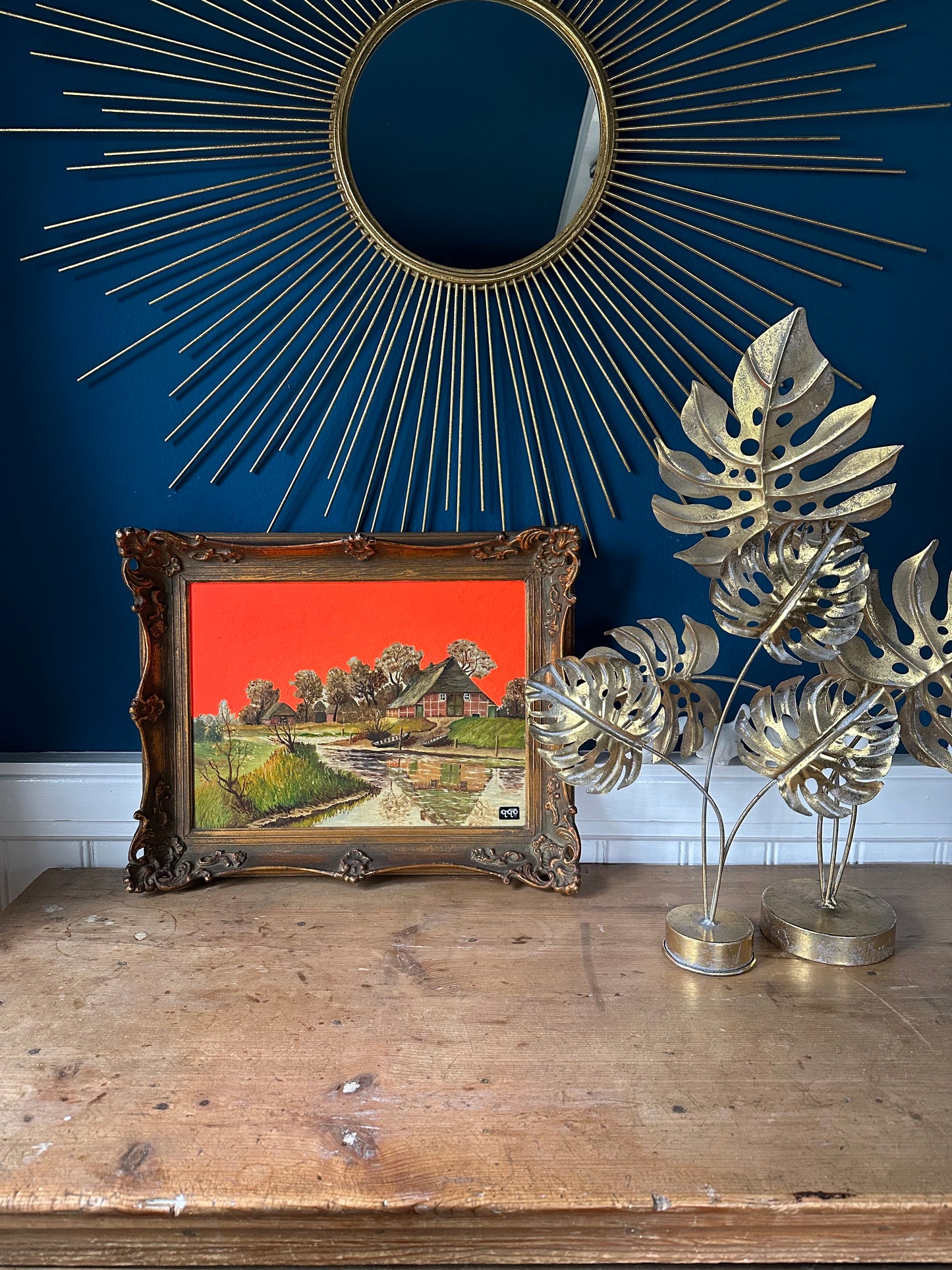 #34 Reetdachhaus fluo orange 40 x 50cm M