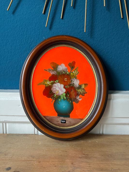#4 happy flowers fluo orange 31,5 x 26,5 cm S
